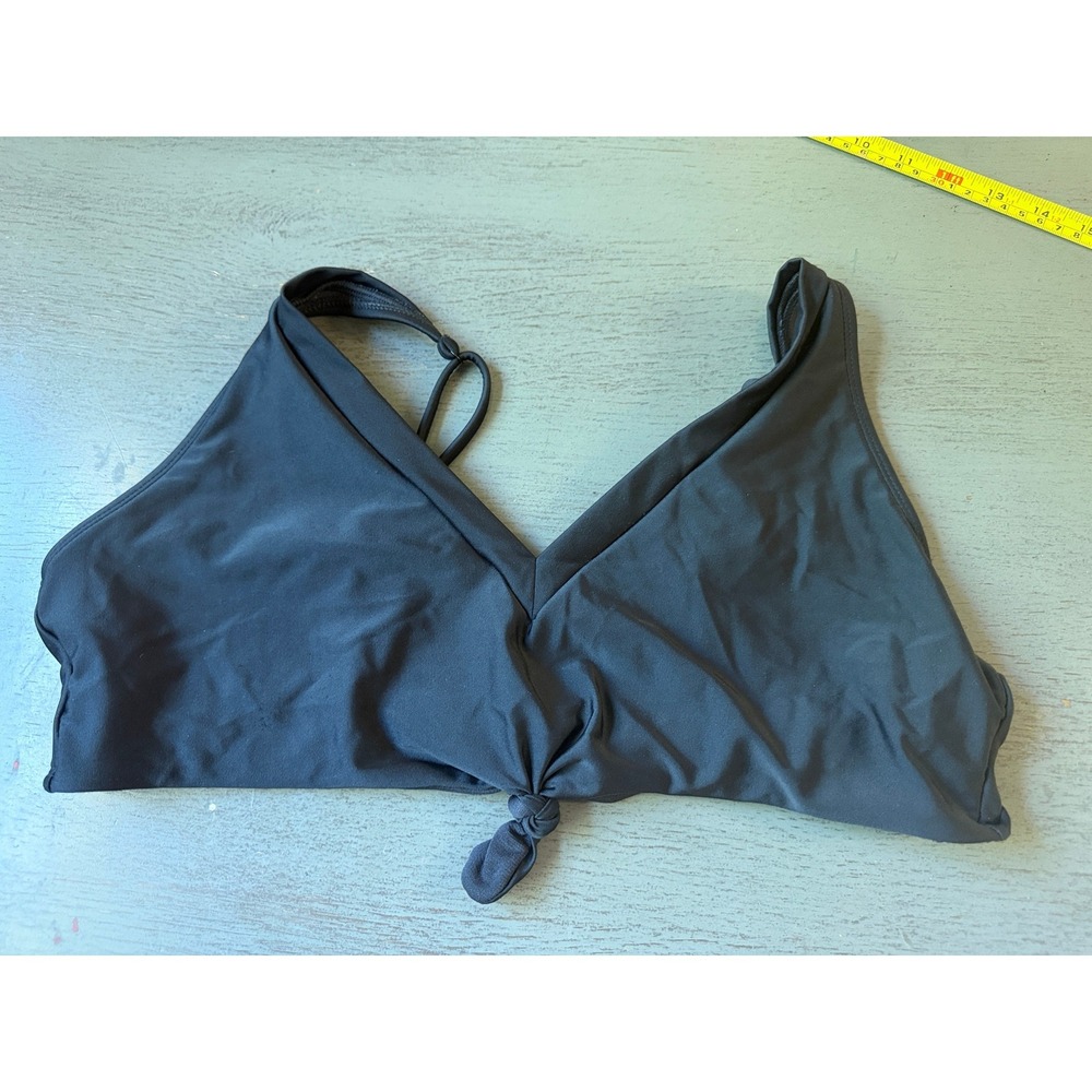 No Boundaries Black Triangle Bikini Top Knot Front XL 15-17 Adjustable Straps